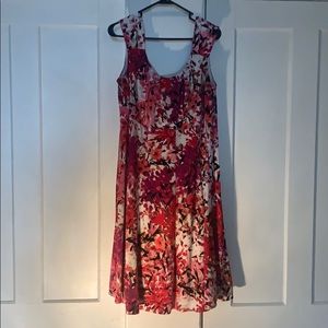 Dress barn Ella dress floral pink red white plus